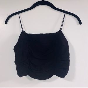 Lottie Moss Ruched Black Crop Top